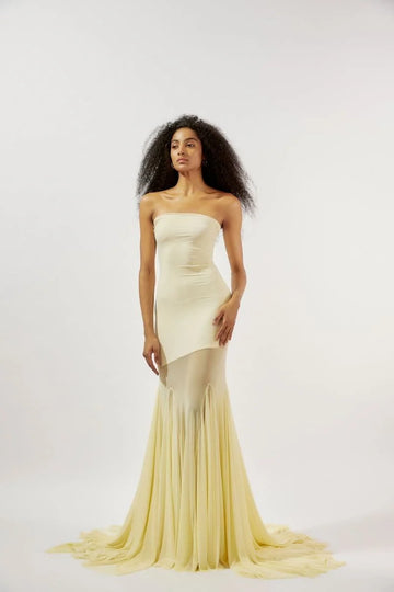 Dahlia Butter Yellow Tube Gown