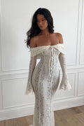 Off Shoulder Maxi Dress - BELLAFISTA