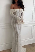 Off Shoulder Maxi Dress - BELLAFISTA