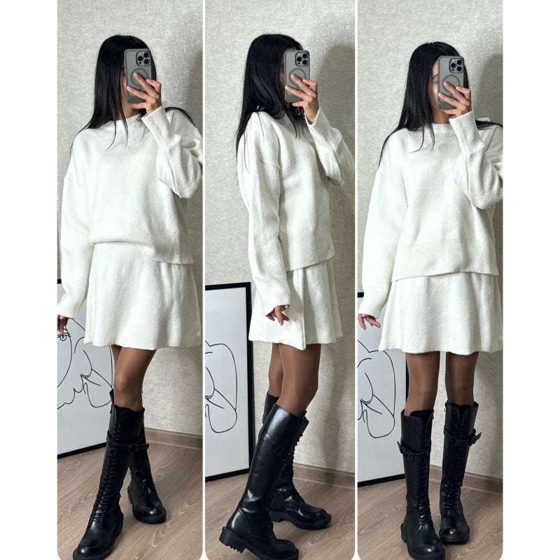 Luxury Knitted Top & Skirt Set - BELLAFISTA