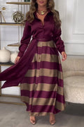 Elegance Striped Lace Dress - BELLAFISTA