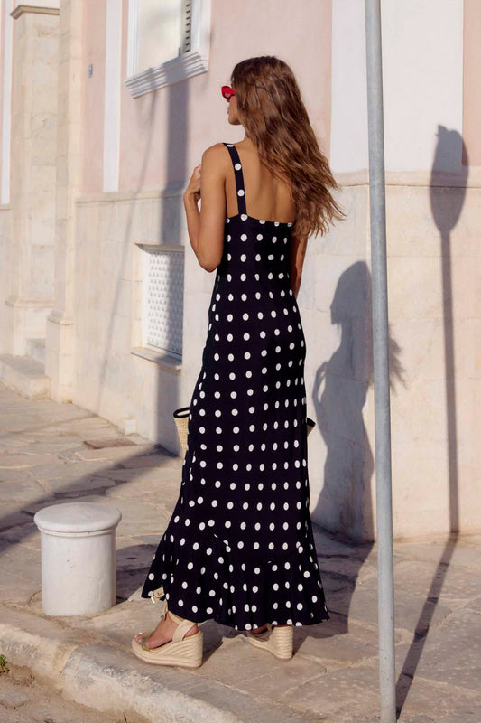 Noir Dot Maxi dress
