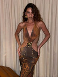 Zara Maxi Dress - Golden Leopard - BELLAFISTA