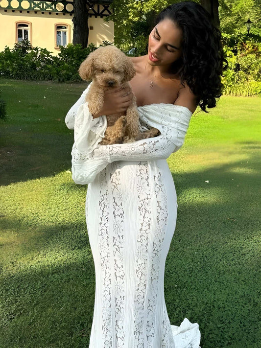 Off Shoulder Maxi Dress - BELLAFISTA