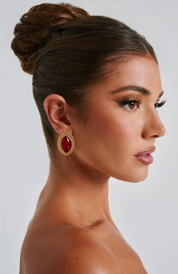 Azra Earrings Red/Gold