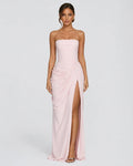Alessia Strapless Draped Maxi Dress in Light Pink – front view