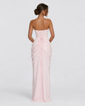 Alessia Strapless Draped Maxi Dress in Light Pink – back view
