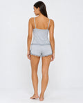Luna Lace Cami & Shorts Set in Powder Blue – back view