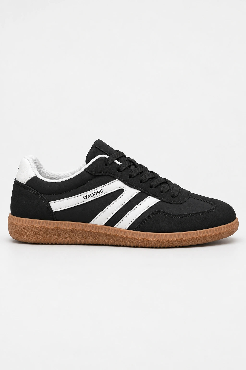 Mila Walking Sneakers in Black – side profile
