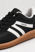 Mila Walking Sneakers in Black – side detail