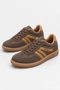 Mila Walking Sneakers in Brown – pair three quarter