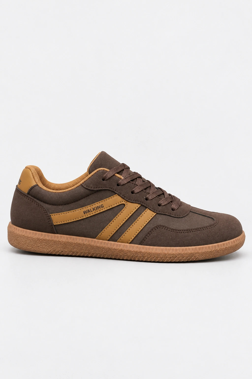 Mila Walking Sneakers in Brown – side profile