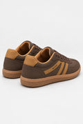 Mila Walking Sneakers in Brown – pair rear view