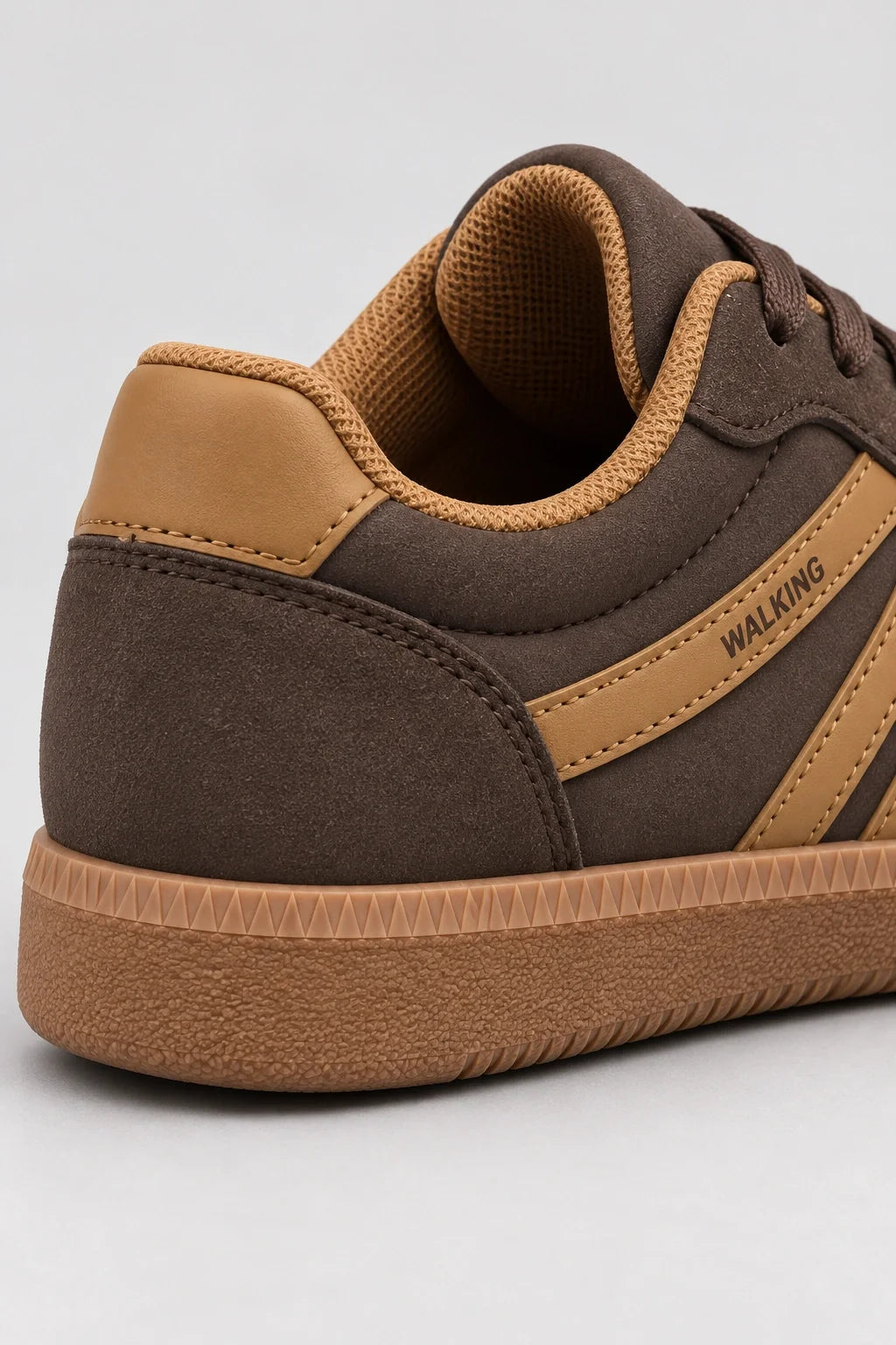 Mila Walking Sneakers in Brown – heel detail