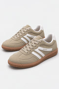Mila Walking Sneakers in Khaki – pair three quarter