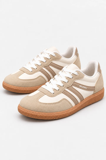 Mila Walking Sneakers in White – pair three quarter