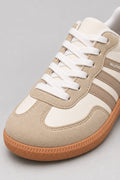 Mila Walking Sneakers in White – toe laces detail