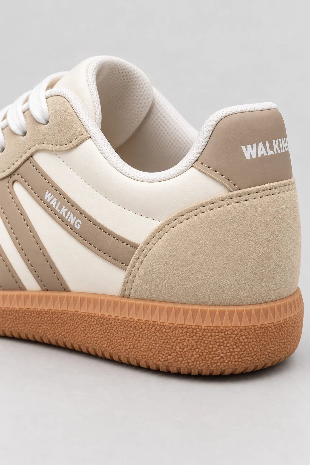 Mila Walking Sneakers in White – heel detail