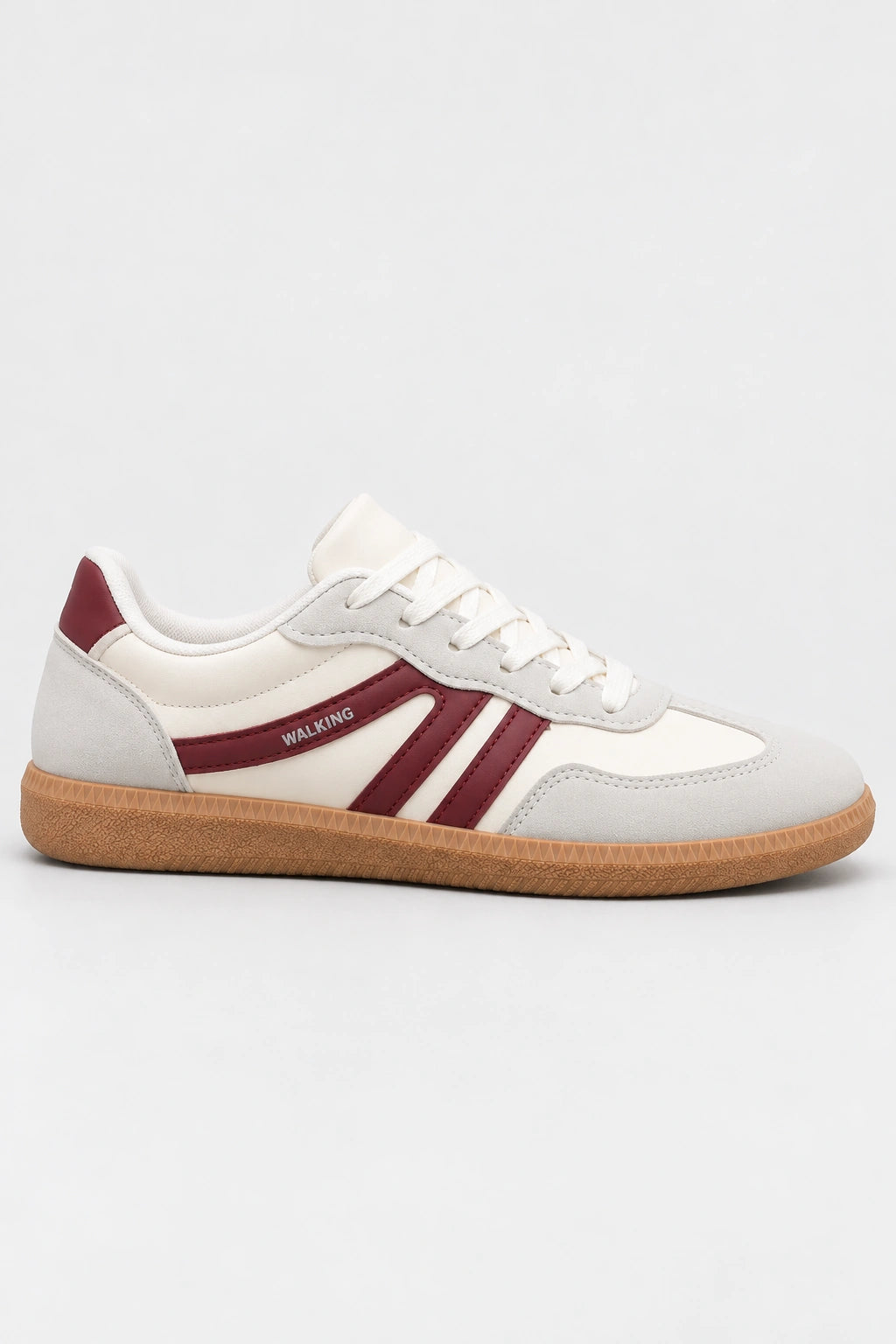 Mila Walking Sneakers in Wine Red – side profile