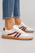 Mila Walking Sneakers in Wine Red – model side profile