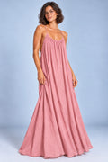 Sienna Open Back Maxi Dress in Pink – studio detail