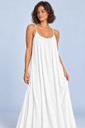 Sienna Open Back Maxi Dress in White – studio detail