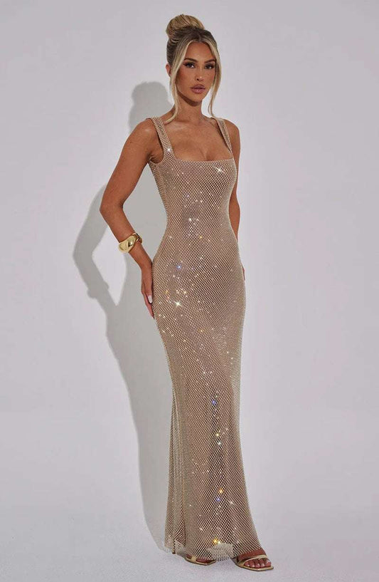Petra Maxi Dress - Silver - BELLAFISTA