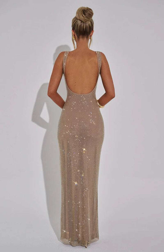 Petra Maxi Dress - Silver - BELLAFISTA