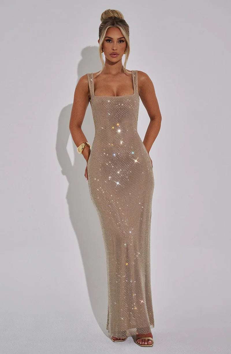 Petra Maxi Dress - Silver - BELLAFISTA