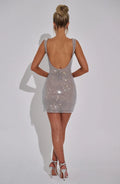 Petra Mini Dress - Silver - BELLAFISTA
