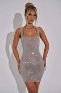 Petra Mini Dress - Silver - BELLAFISTA