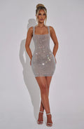 Petra Mini Dress - Silver - BELLAFISTA