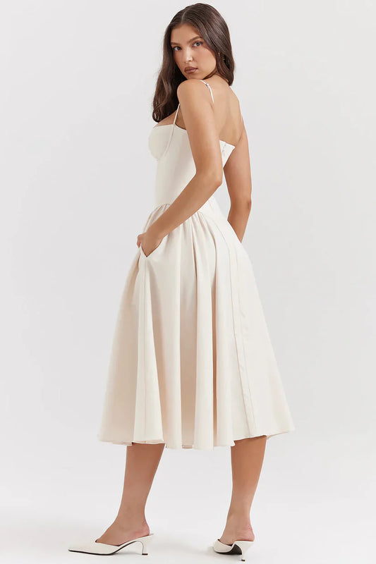 Elodie – Summer Corset Midi Dress